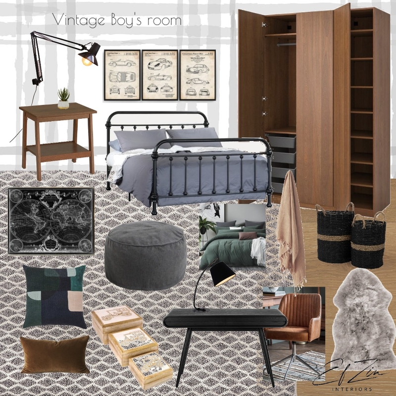 Vintage Boy's room Mood Board by EF ZIN Interiors on Style Sourcebook