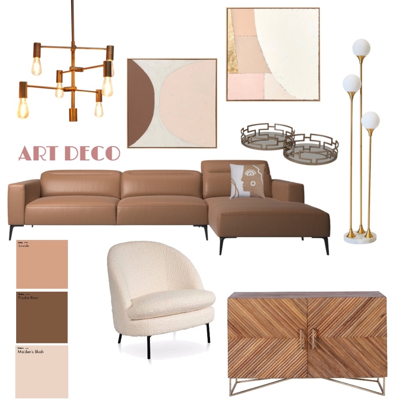 Pink Art Deco Lounge Mood Board by Adann on Style Sourcebook