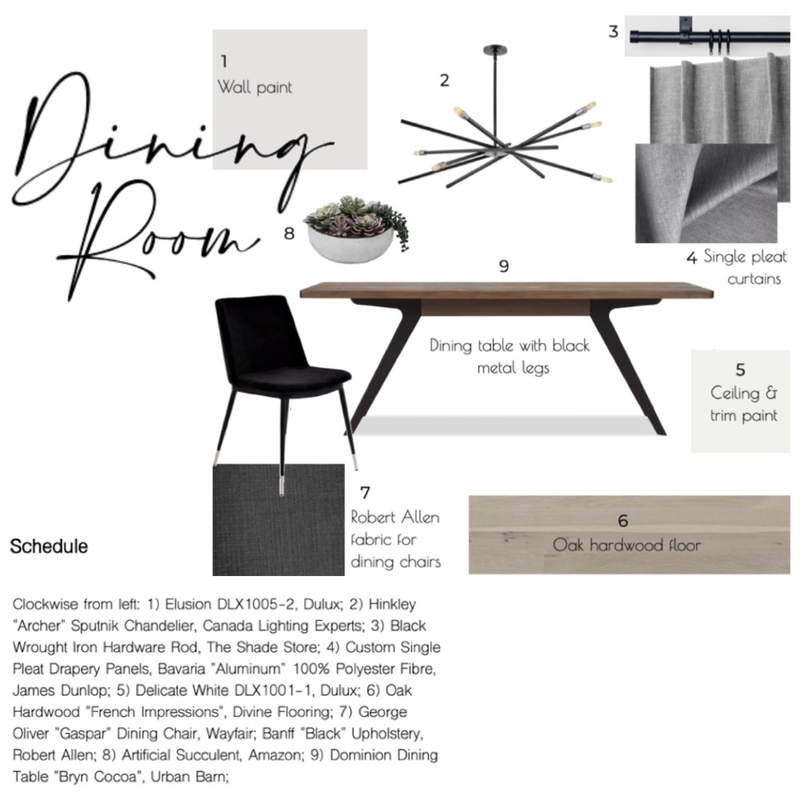 Portfolio- Dining Rm Mood Board by KJ on Style Sourcebook