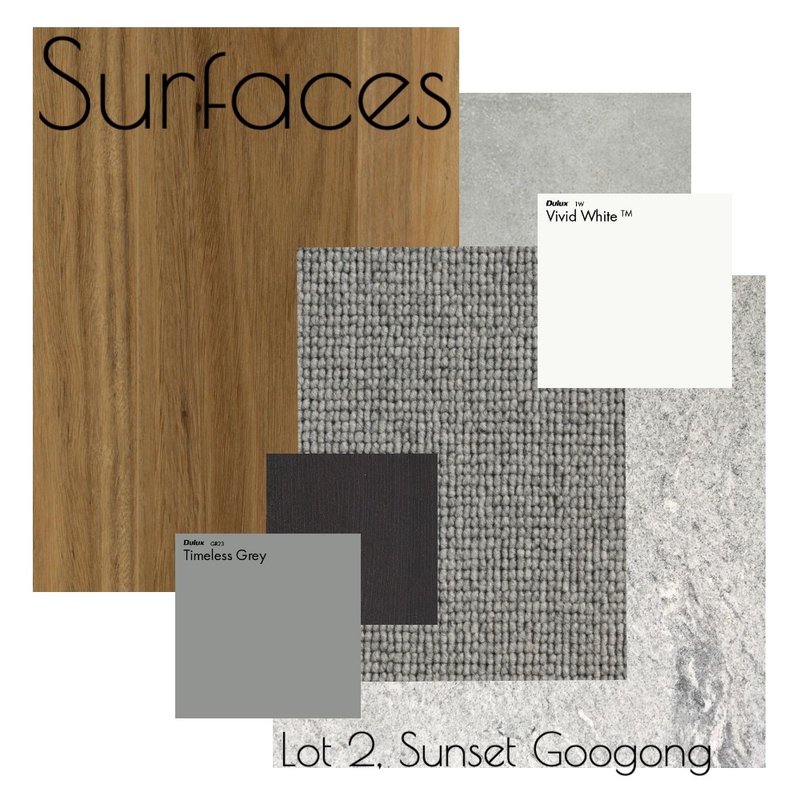 Surfaces - Lot 2, Sunset Googong Mood Board by Sam-francis@live.com on Style Sourcebook