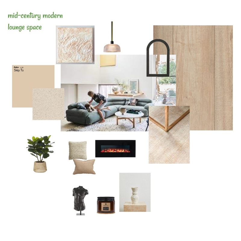mid-century modern lounge space Mood Board by Hayley Buckley Syrene Interiors on Style Sourcebook