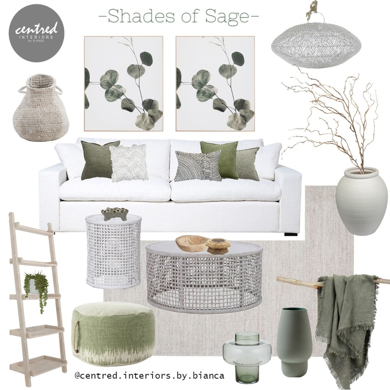 Shades of Sage Living Room Mood Board by Centred Interiors on Style Sourcebook