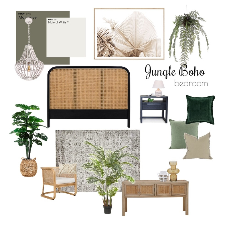 Jungle Boho Bedroom Mood Board by Scandilane- on Style Sourcebook