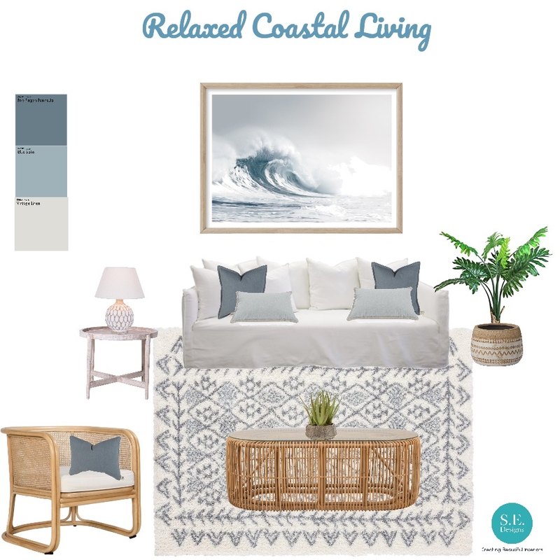 Relaxed Coastal Living Mood Board by Sonja Ellisa Designs on Style Sourcebook