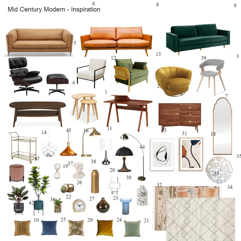 Mid Century Modern Inspo Mood Board by MelissaKW on Style Sourcebook