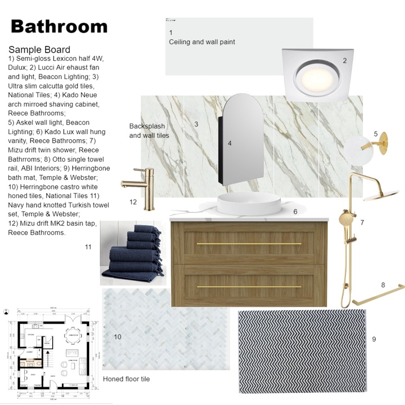 Sample Board - Bathroom Mood Board by Davinia Lorretta Design on Style Sourcebook