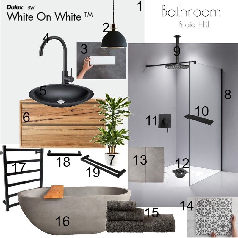 Bathroom Braidhill numbered Mood Board by EcowarriorDesign on Style Sourcebook