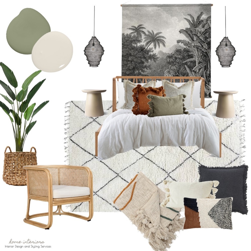 Modern boho bedroom Mood Board by Home Interiors on Style Sourcebook