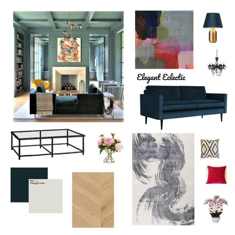 Eclectic Living Room Mood Board by SWD Interior Design on Style Sourcebook