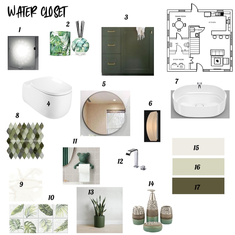 Water closet Mood Board by Apsiha on Style Sourcebook