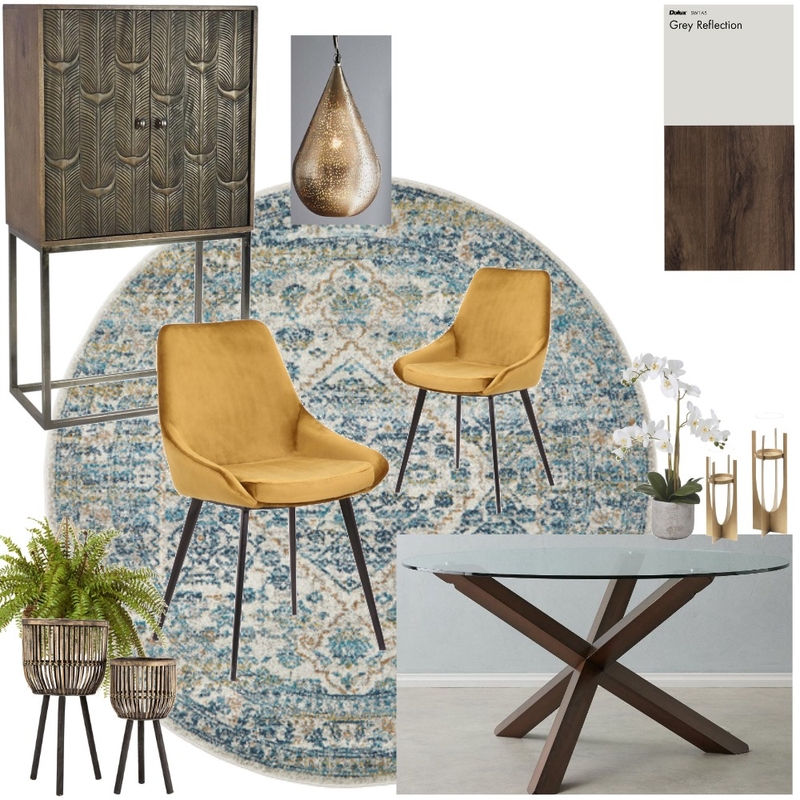 Mustard and black dining Mood Board by Decor n Design on Style Sourcebook