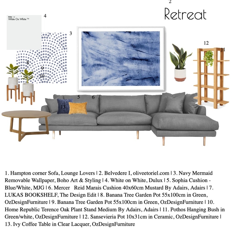 Retreat Mood Board by Moo & Myrtle on Style Sourcebook