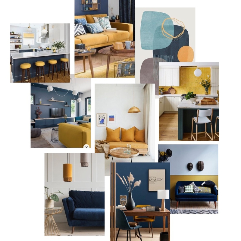 navy and mustard Mood Board by Sophie Mayall on Style Sourcebook