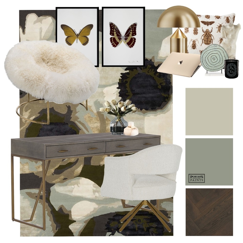 Luxe Home Office Mood Board by Rebecca Jane Interiors on Style Sourcebook