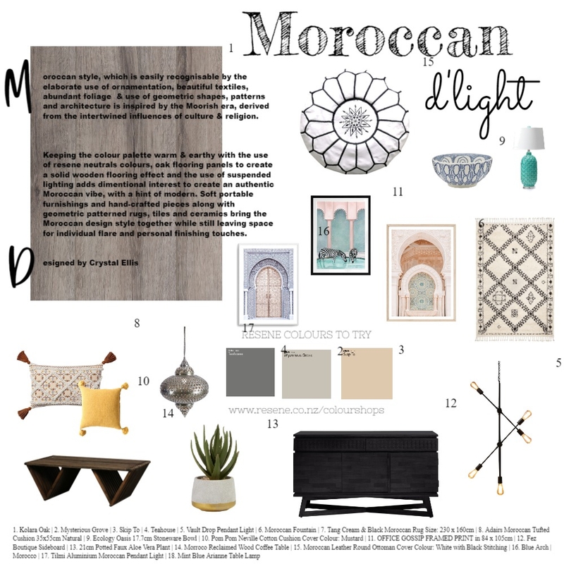 Moroccan d'light mood-board Mood Board by Crystalee on Style Sourcebook