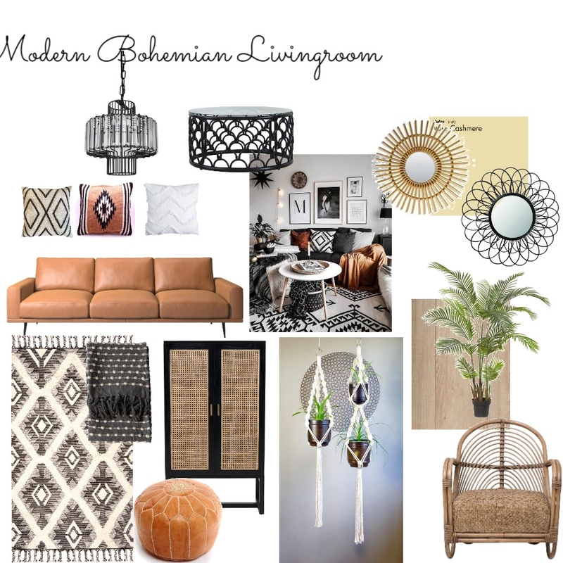 Modern bohemian living room Mood Board by lisabet on Style Sourcebook