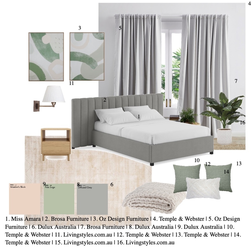 Master bedroom - calm retreat Mood Board by MessymeT on Style Sourcebook