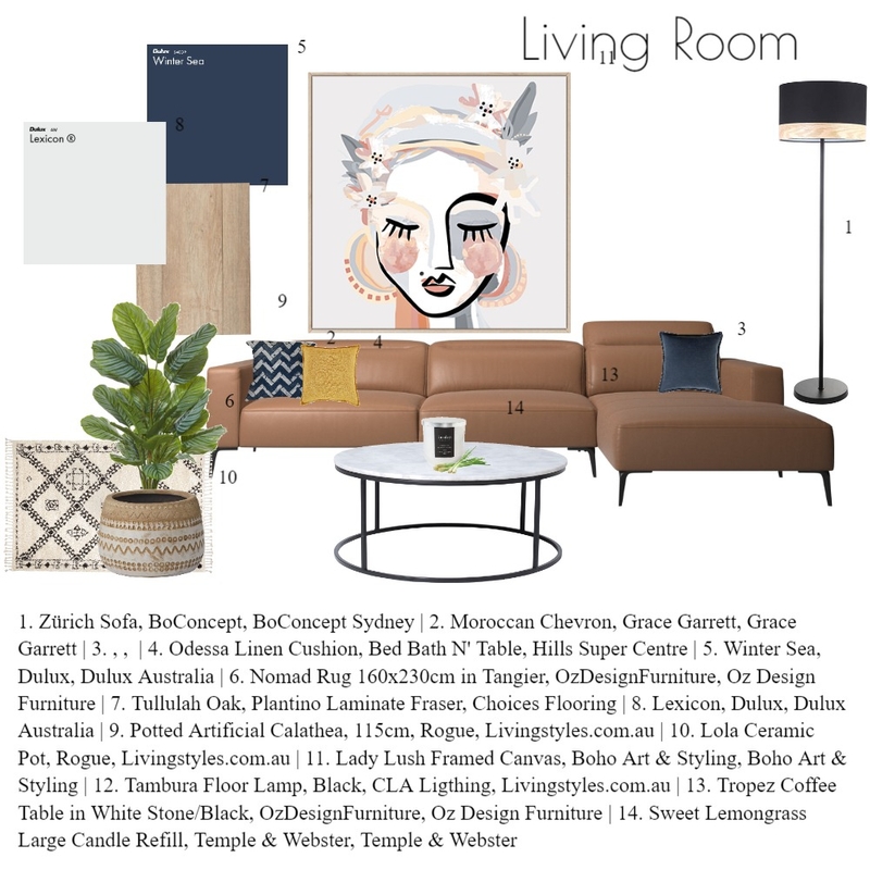 Living Room Mood Board by Moo & Myrtle on Style Sourcebook