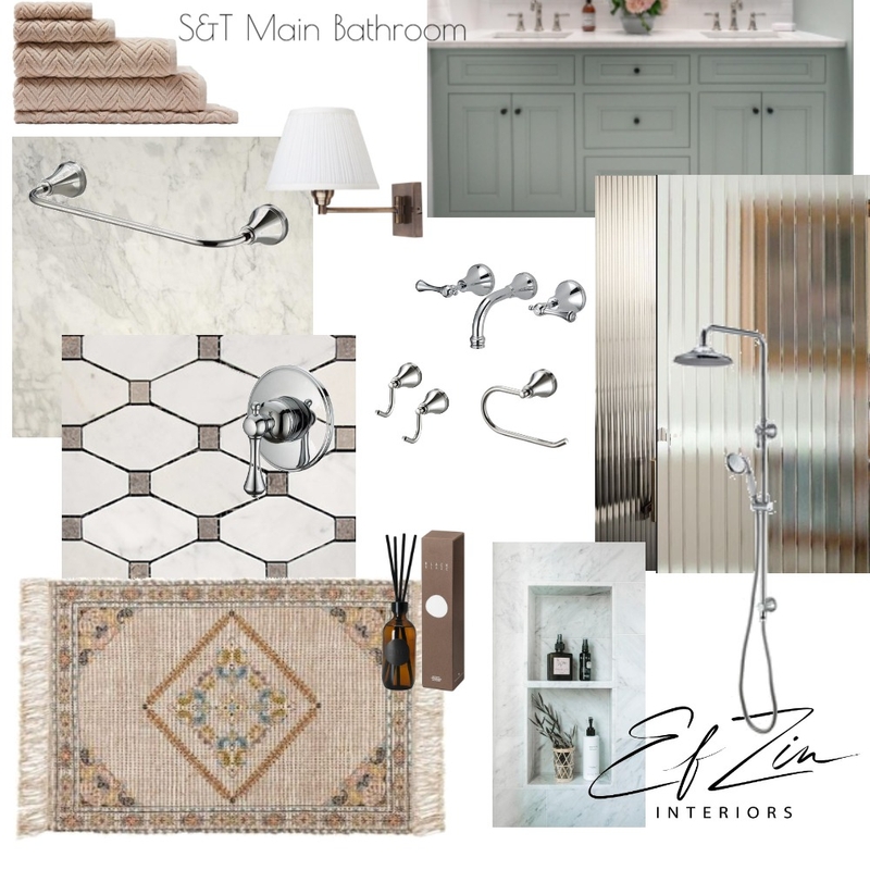 S & T Main Bathroom Mood Board by EF ZIN Interiors on Style Sourcebook