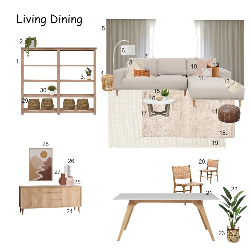 Module 10 - Completed Assignment Living Dining Final Mood Board by Mgj_interiors on Style Sourcebook