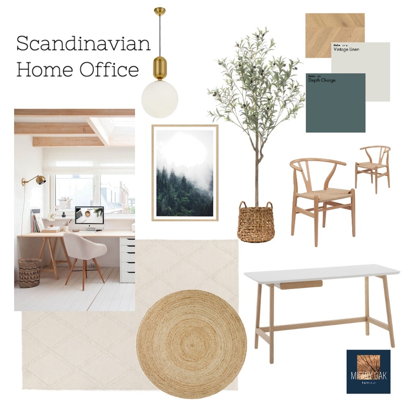 Scandi Home Office Mood Board by Mighty Oak Inspired Design on Style Sourcebook