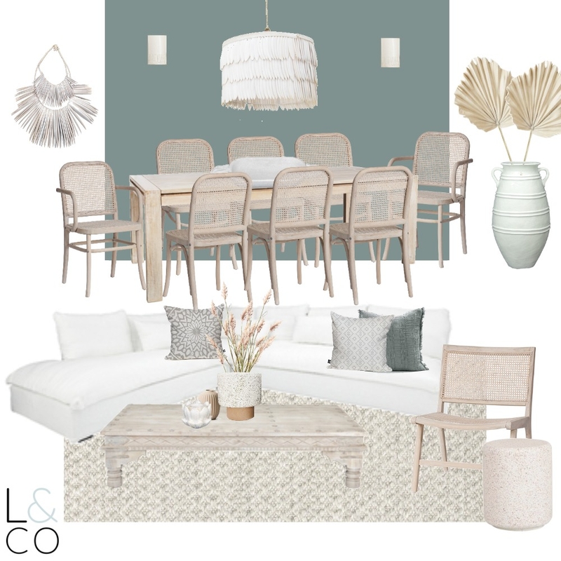 Living / Dining Concept Mood Board by Linden & Co Interiors on Style Sourcebook