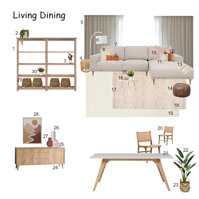 Module 10 - Completed Assignment Living Dining Final Mood Board by Mgj_interiors on Style Sourcebook