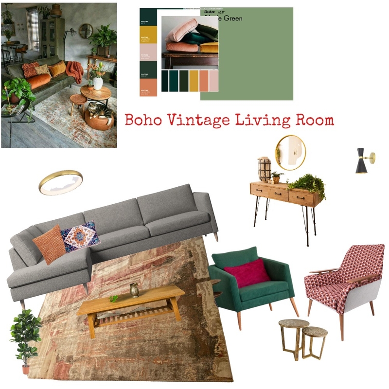 Boho Vintage living Room-3 Mood Board by Muriel G on Style Sourcebook