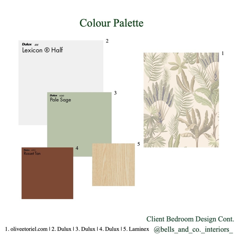 Bedroom Colour Palette Mood Board by Bells & Co. Interiors on Style Sourcebook