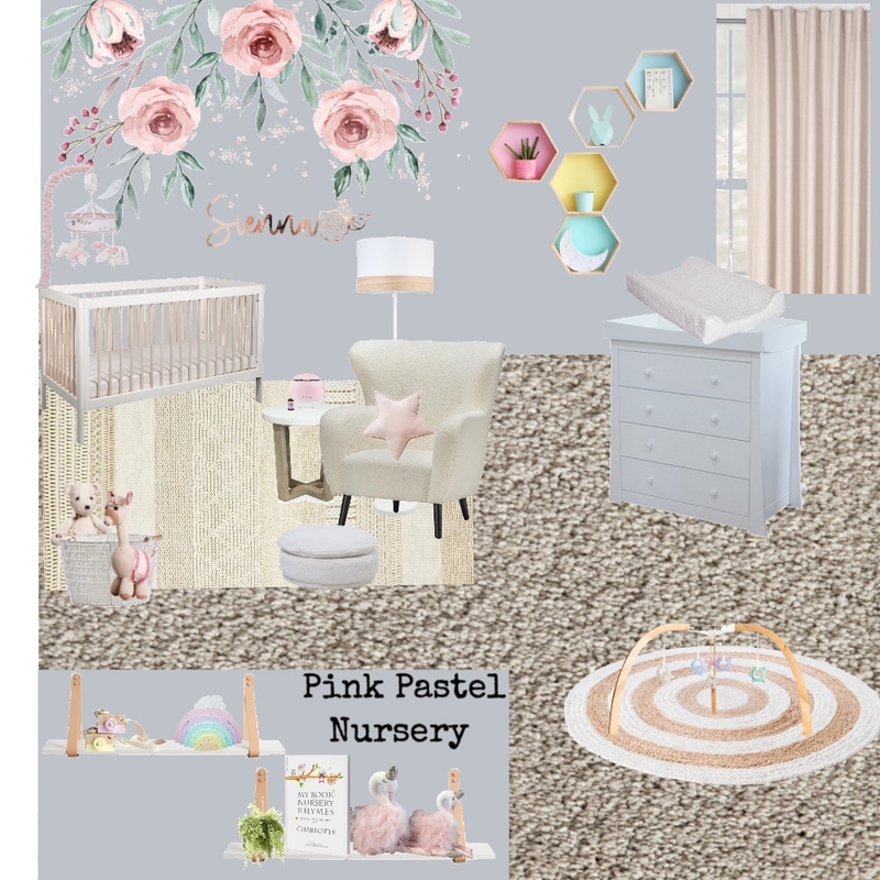 Pink Pastel Nursery Mood Board by Airlie Dayz Interiors + Design on Style Sourcebook