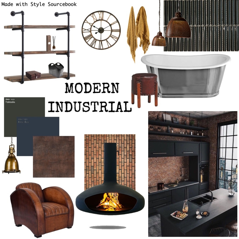 Modern Industrial Mood Board by JessieCain on Style Sourcebook