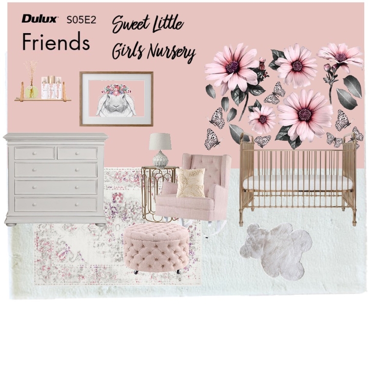 Sweet Little Girls Nursery Mood Board by Airlie Dayz Interiors + Design on Style Sourcebook