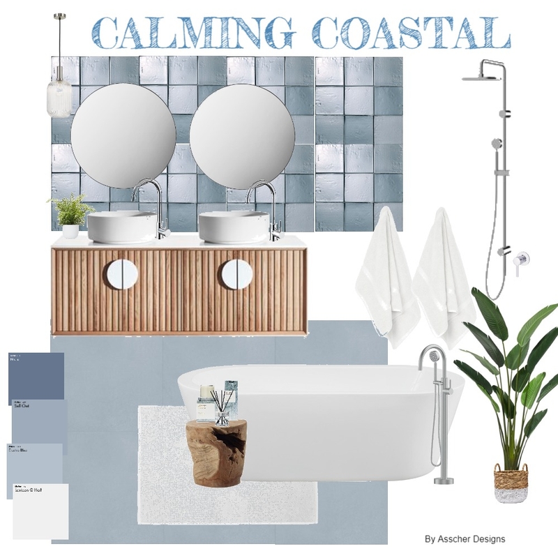 Calming Coastal Mood Board by Asscher Designs on Style Sourcebook
