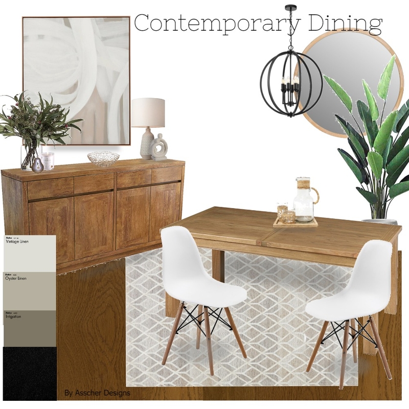 Modern contemporary dining Mood Board by Asscher Designs on Style Sourcebook