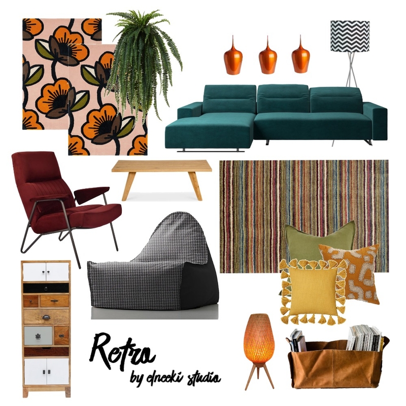 Retro Mood Board by elneeki on Style Sourcebook