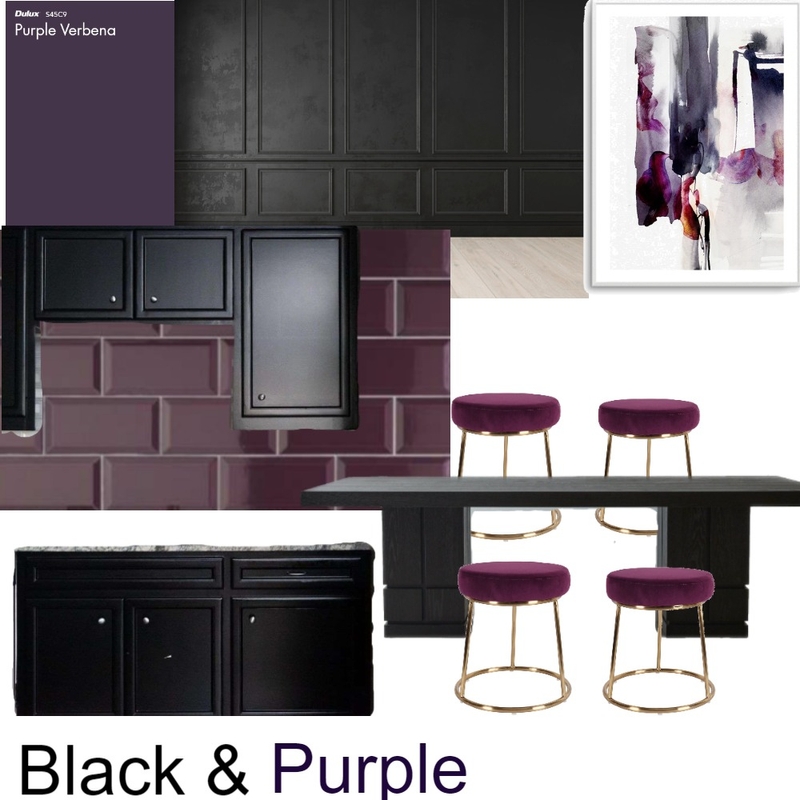 black & purple Mood Board by ebarry25 on Style Sourcebook