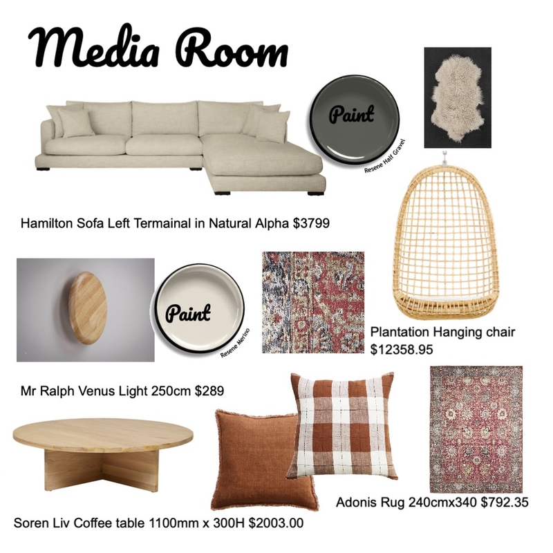 Burrows Media Room Mood Board by Leigh Fairbrother on Style Sourcebook