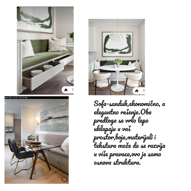 Zelena sofa sanduk B.P. Mood Board by Gordana on Style Sourcebook