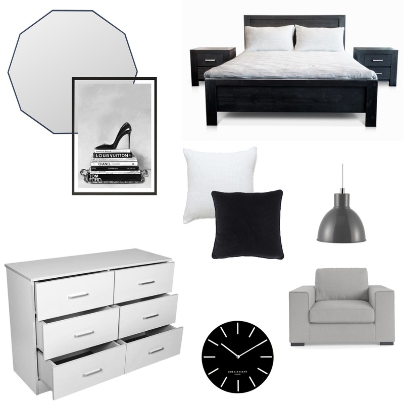 Black + White Bedroom Mood Board by Hazel :) on Style Sourcebook