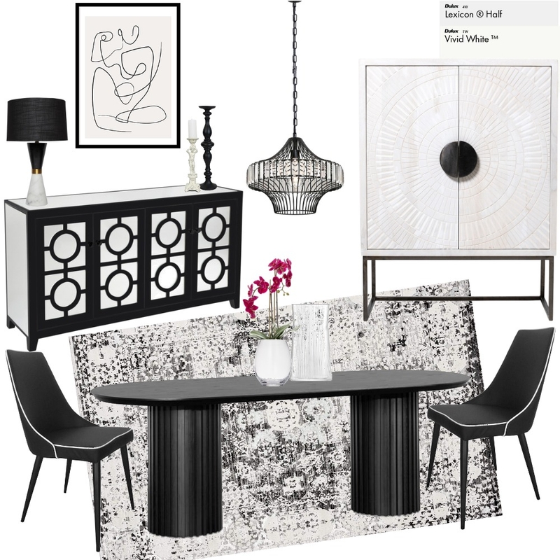 Black and white dining Mood Board by Decor n Design on Style Sourcebook