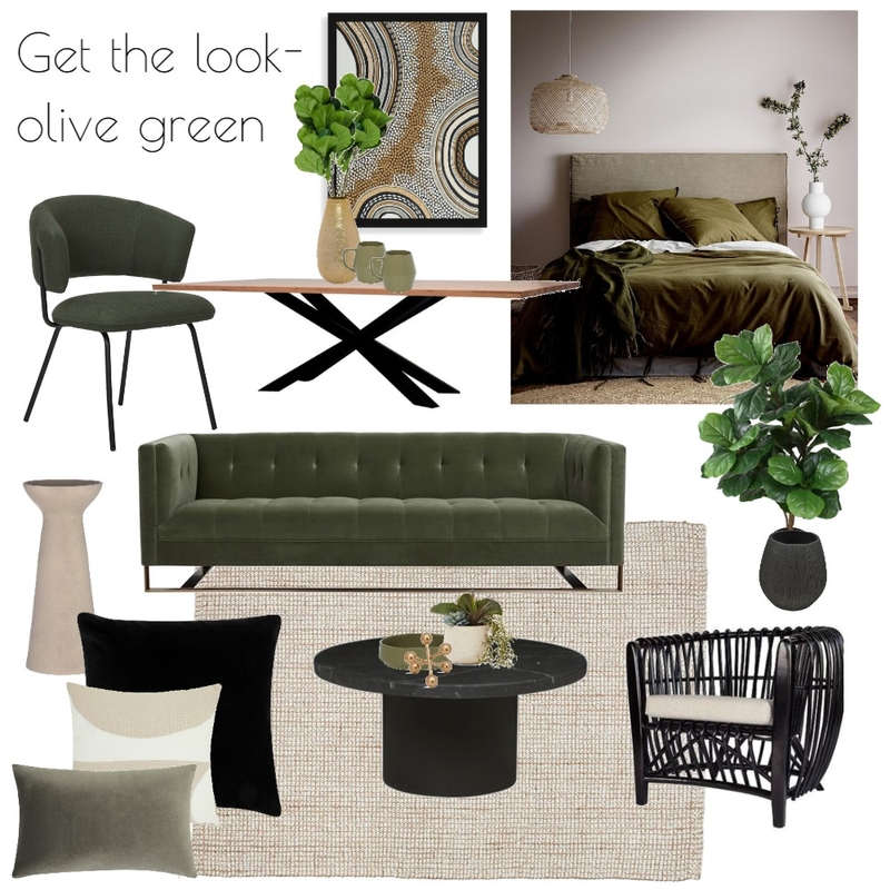 Get the look - Olive Green Mood Board by The Ginger Stylist on Style Sourcebook