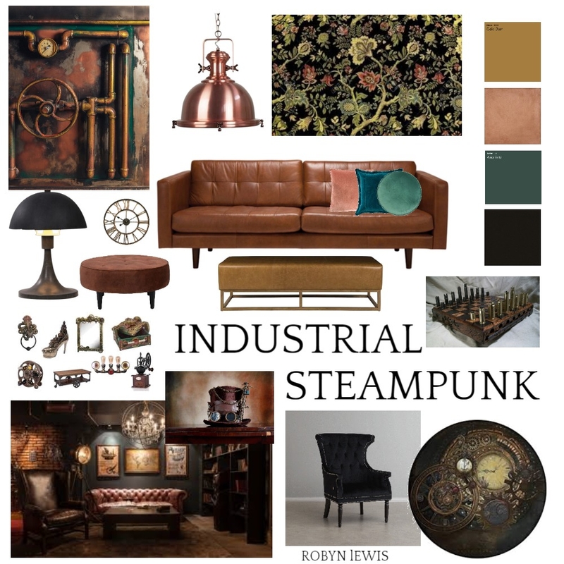 industrial steampunk Mood Board by RobynLewisCourse on Style Sourcebook