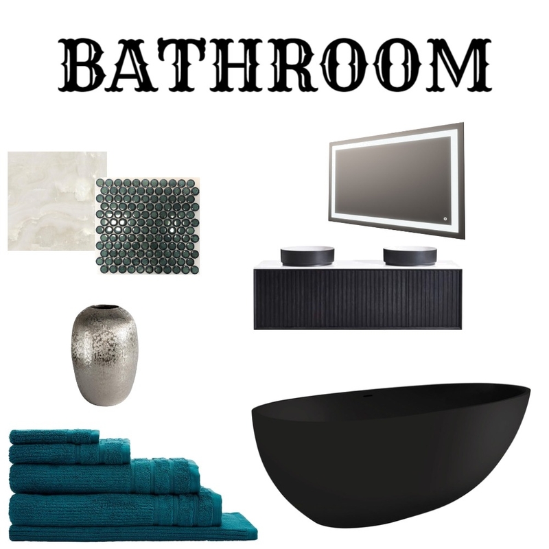 BATHROOM BK AND TURQUIZZZZ Mood Board by LYAT on Style Sourcebook