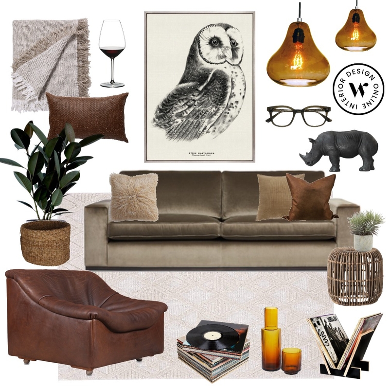 Retro Inspired Living Room Mood Board by The Whole Room on Style Sourcebook