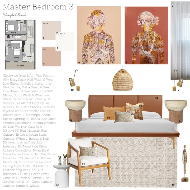 Module 9 - Master Bedroom 3 Mood Board by Life from Stone on Style Sourcebook