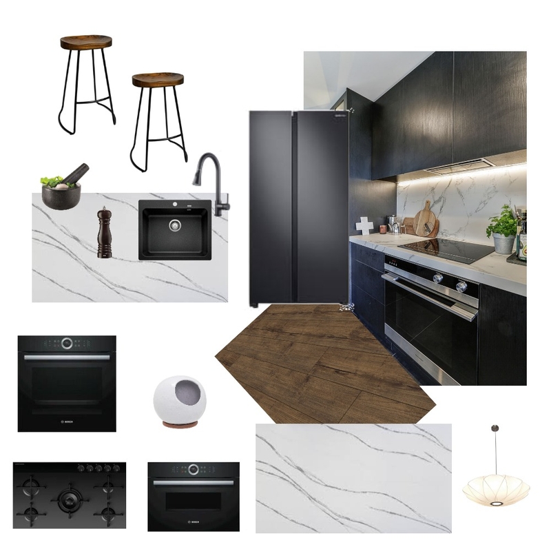 moody modern kitchen Mood Board by joirain on Style Sourcebook