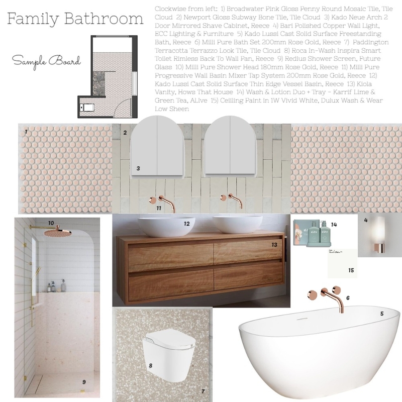 Module 10 - Family Bathroom Mood Board by Life from Stone on Style Sourcebook
