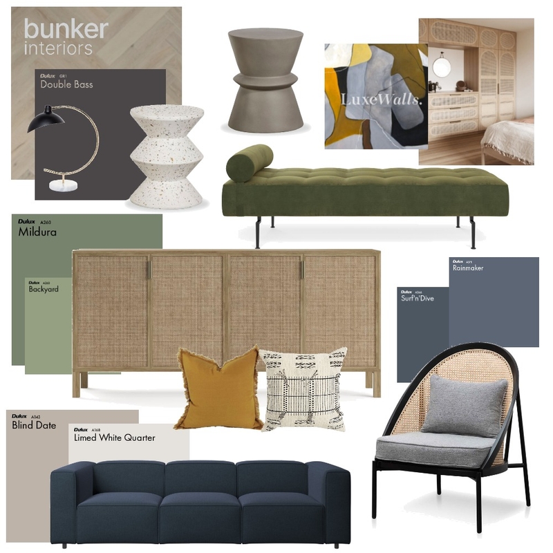 Japandi Rattan Living Mood Board by Bunker Interiors on Style Sourcebook