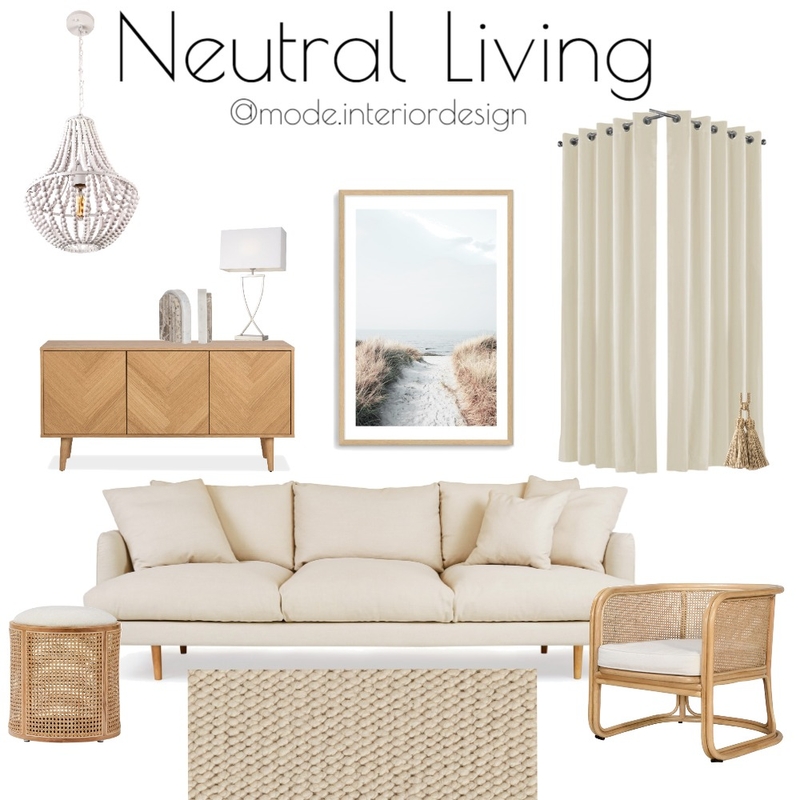 Neutral Living Mood Board by Mode Interior Design on Style Sourcebook