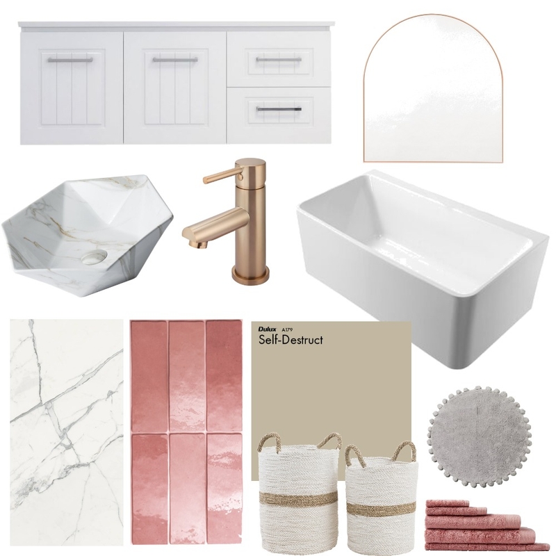 Pink Marble Bathroom Mood Board by enya_savory on Style Sourcebook